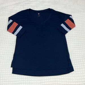 SO Navy Blue Varsity 3/4 Sleeve T-Shirt